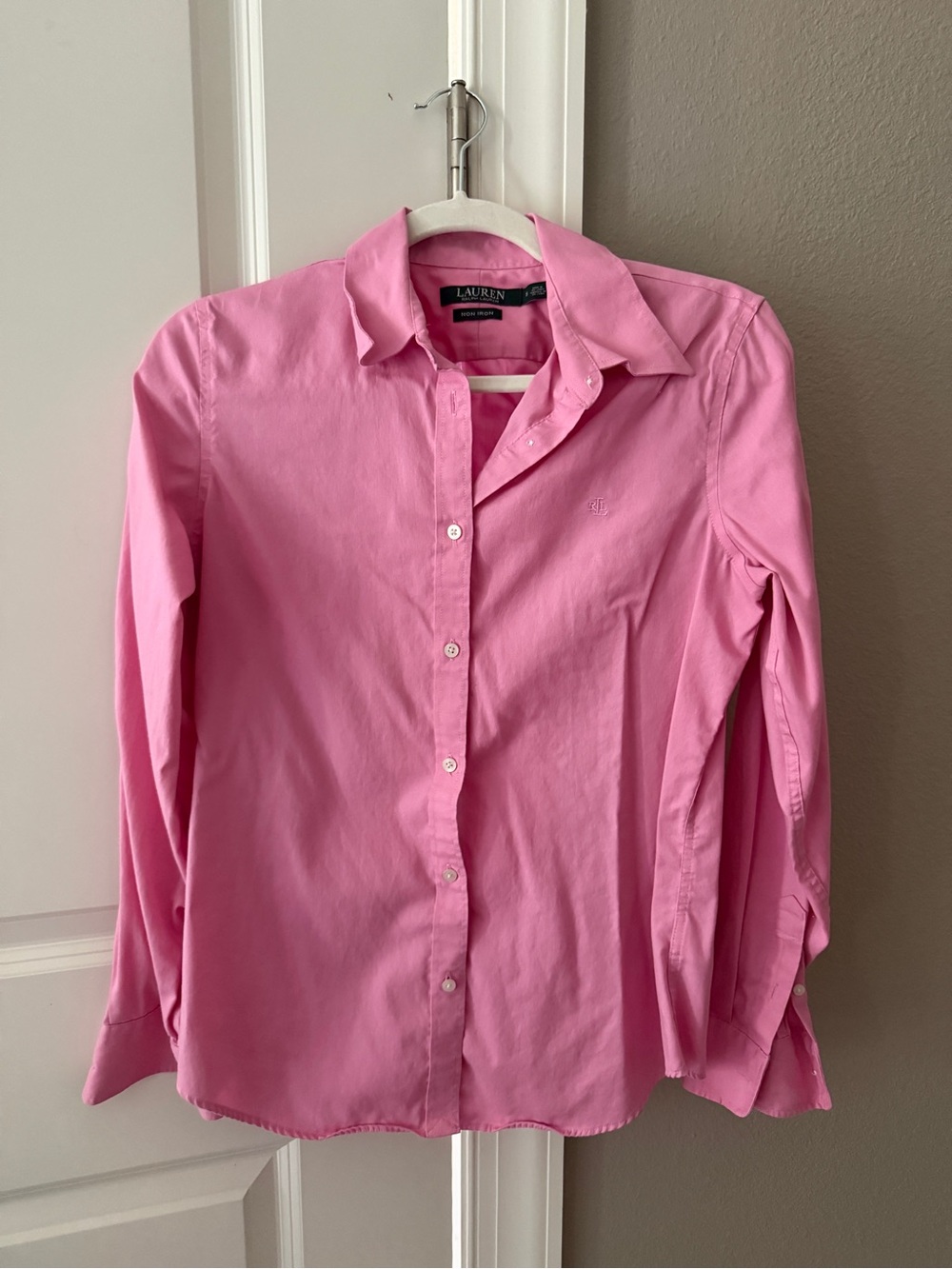 Lauren Ralph Lauren Pink Non-Iron Button-Up Shirt